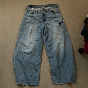 American Eagle Blue Flare Wide Leg Jeans